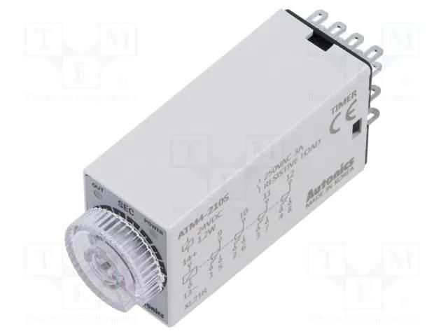 Timer; 1÷10s; 4PDT,relay; 250VAC/3A,24VDC/3A; Usup: 24VDC; socket AUTONICS ATM4-210S