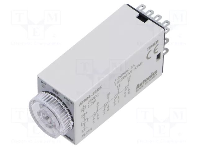 Timer; 1÷10s; 4PDT,relay; 250VAC/3A,24VDC/3A; Usup: 24VDC; socket AUTONICS ATM4-210S