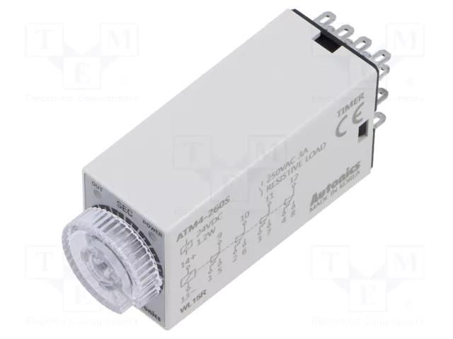 Timer; 6s÷60s; 4PDT,relay; 250VAC/3A,24VDC/3A; Usup: 24VDC; socket AUTONICS ATM4-260S