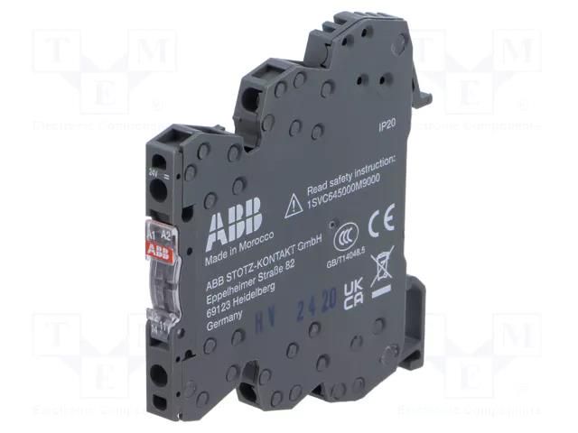 Relay: interface; SPDT; Ucoil: 24VDC; 6A; 6A/250VAC ABB RB121-24VDC