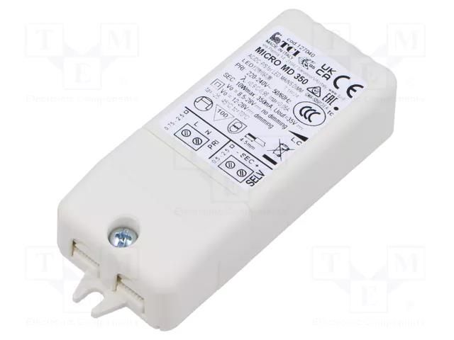Power supply: switching; LED; 8.5÷28VDC; 350mA; 220÷240VAC; IP20 TCI 127040