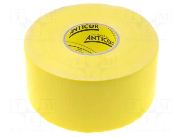 Tape: duct; W: 48mm; L: 25m; Thk: 0.25mm; yellow; natural caoutchouc ANTICOR ANC-118-48-25YL