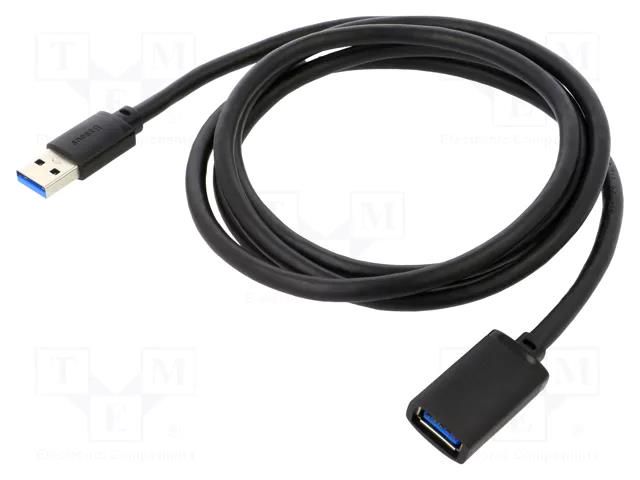 Cable; USB 3.0; USB A socket,USB A plug; 1.5m; black BASEUS BS-OH130