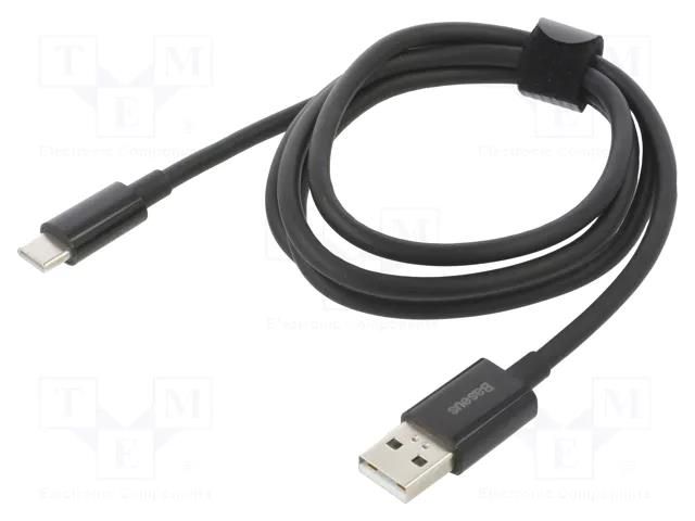 Cable; USB A plug,USB C plug; 1m; black; black; 65W BASEUS CB000017