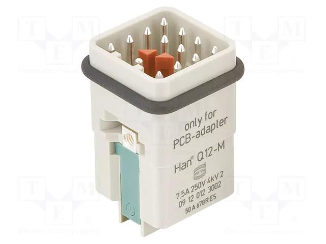 connector Han Q12-M for PCB-Adapter HARTING 09120123002