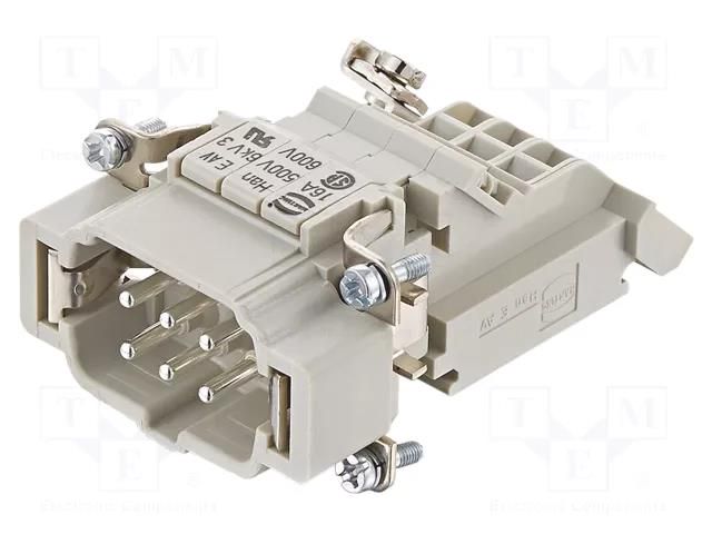 Connector: HDC; contact insert; male; Han E® AV; PIN: 6; 6+PE; left HARTING 09330064626