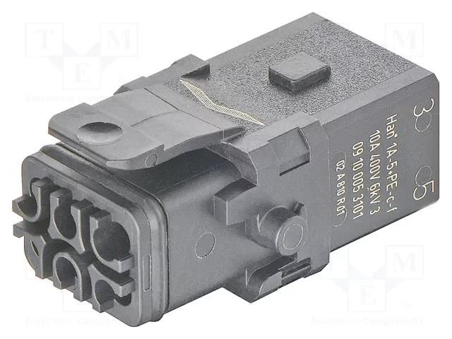 HARTING connector Han 1A-5+PE-c-f latch HARTING 09100053101