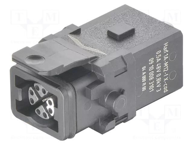 HARTING connector Han 1A-M12-f X-coded, latch HARTING 09100083101