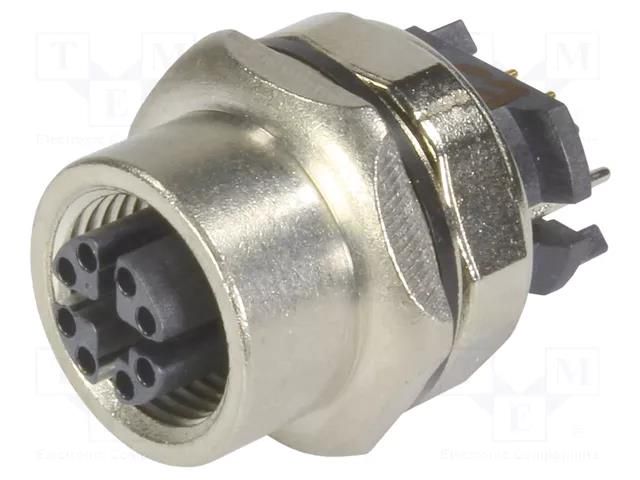 Circular connector M12 CAT6a receptacle straight front HARTING 21033812802