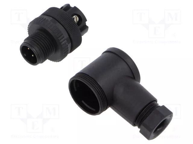 Connector: M12; male; 713; 250V; IP67; screw terminal; PA; 18AWG BINDER 99-0429-44-04