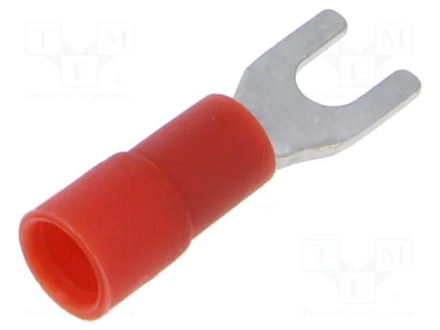 Tip: fork; M3; 0.5÷1mm2; crimped; for cable; insulated; tinned; red ERKO KNE-3-1/100