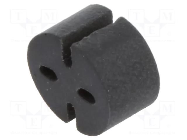 Spacer sleeve; LED; Øout: 5.1mm; ØLED: 3mm,5mm; L: 1mm; black; PVC BIVAR ELM1-1MM