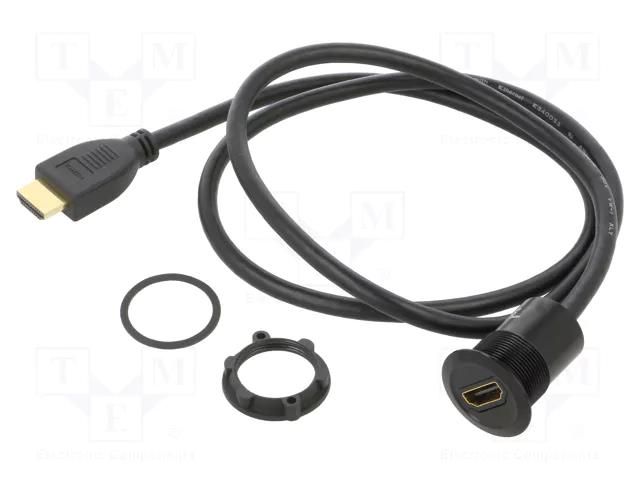 Adapter; for panel mounting,rear side nut; Body: black; 1÷10mm ONPOW HDMI-03-BK