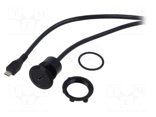 Adapter cable; USB B micro socket,USB B micro plug; USB 2.0 ONPOW MICRO-USB-04-BK