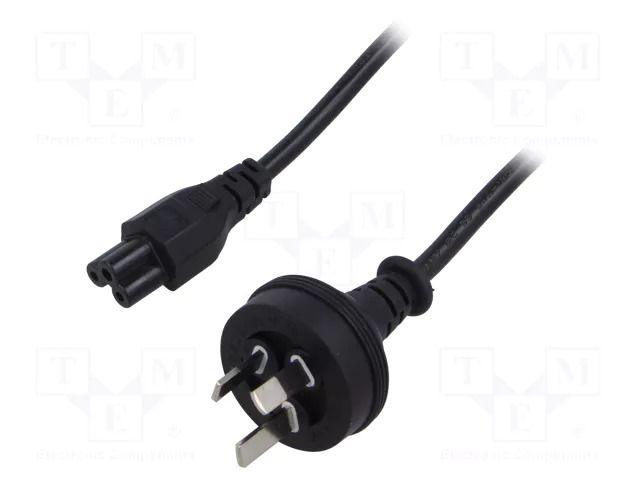 Cable; 3x0.75mm2; AS/NZS 3112 (I) plug,IEC C5 female; PVC; 1.8m SUNNY SUNNY-C5AUS18