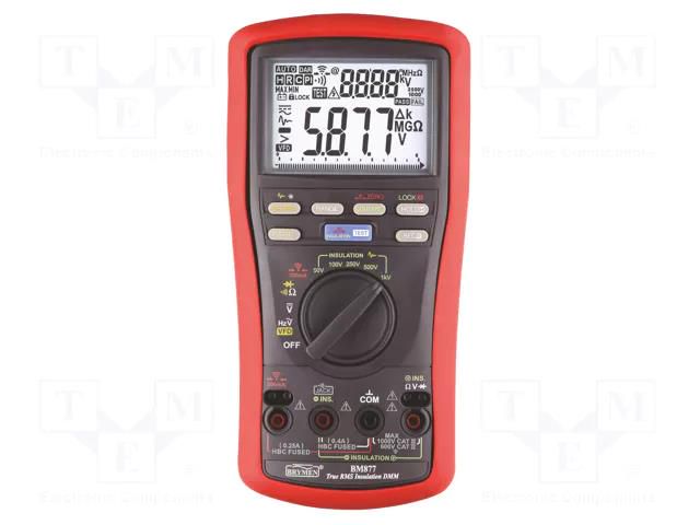 Meter: insulation resistance; LCD; Sampling: 5x/s; True RMS AC BRYMEN BM877