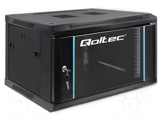 Enclosure: rack cabinet; Standard: 19"; 6U; black; Z: 370mm; X: 600mm QOLTEC QOLTEC-54462