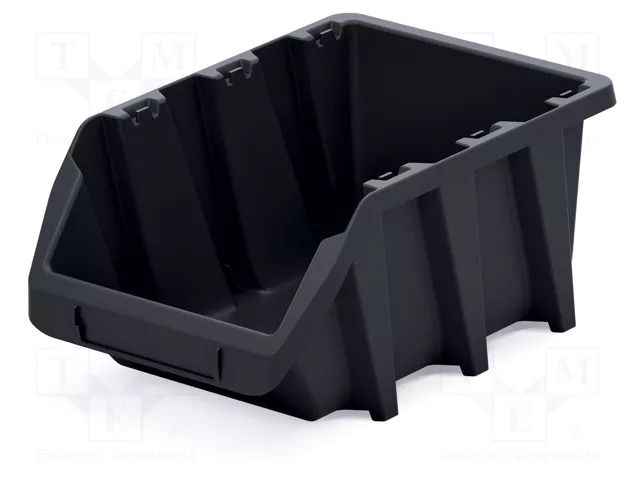 Container: cuvette; black; long; 249x158x114mm; KBIL25; BINEER KISTENBERG KBIL25-S411