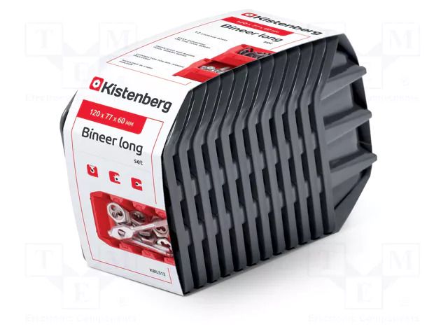 Container: cuvette; black; long; 120x77x60mm; 12pcs; KBILS12 KISTENBERG KBILS12-S411