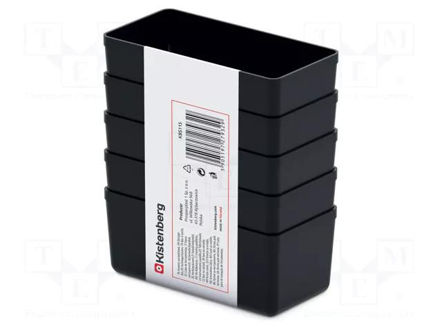 Container: cuvette; black; 55x110mm; 5pcs; KBS115; UNITE BOX KISTENBERG KBS115-S411