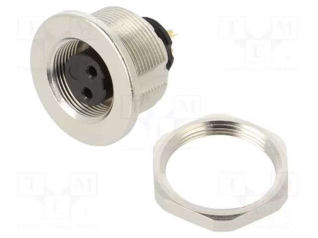 Connector: M9; socket; female; Plating: gold-plated; 125V; IP67 BINDER 09-0404-00-02