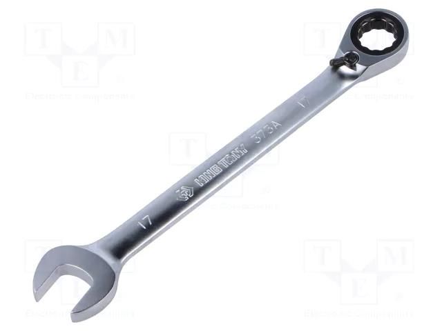 Wrench; combination spanner,with ratchet; 17mm KING TONY KT-373A17M