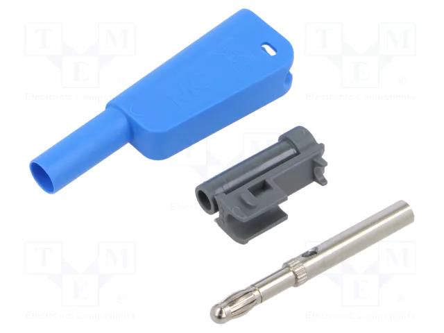 Connector: 4mm banana; 32A; 1kV; blue; nickel plated; soldered STÄUBLI SLM-4N-46-23