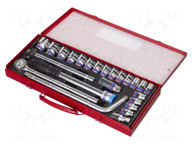 Wrenches set; 12-angles,socket spanner; Mounting: 1/2"; 24pcs. KING TONY KT-4024MR