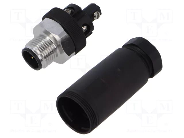 Connector: M12; male; 713; 60V; IP67; for cable; screw terminal BINDER 99-0437-282-05