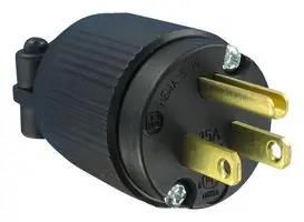MAINS PLUG, NEMA 5-15P, 15A, 125VAC, BLK Q-710