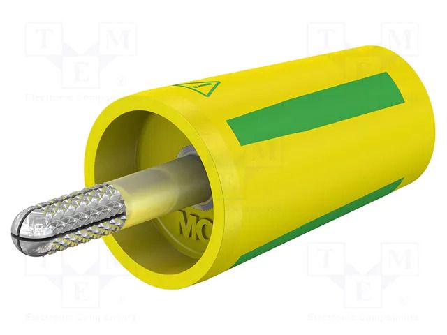 Connector: 4mm banana; adapter; 32A; yellow-green; nickel plated STÄUBLI A-SLK4-N-20