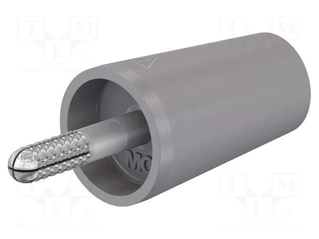 Connector: 4mm banana; adapter; 32A; grey; nickel plated; 42mm STÄUBLI A-SLK4-N-28