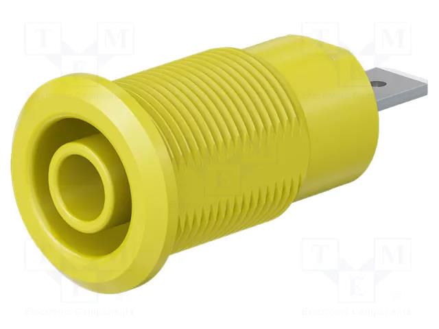 Connector: 4mm banana; socket; 24A; 1kV; Cutout: Ø12.2mm; yellow STÄUBLI BI-SLB4-F/N-24