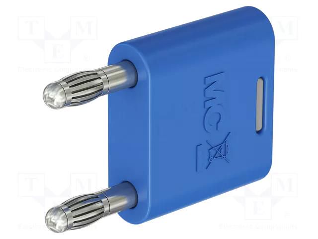 Connector: 4mm banana; 32A; 30VAC; 60VDC; blue; nickel plated STÄUBLI KS2-4N-19-23