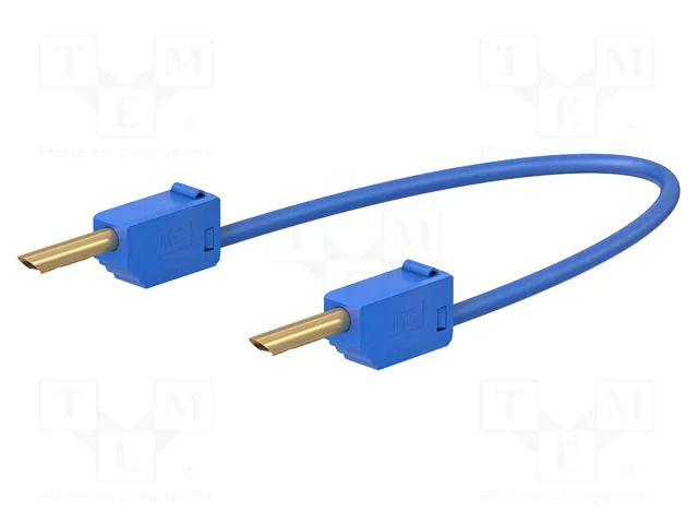 Test lead; 60VDC; 30VAC; 10A; non-insulated; Len: 0.3m; blue STÄUBLI LK2-F-03023