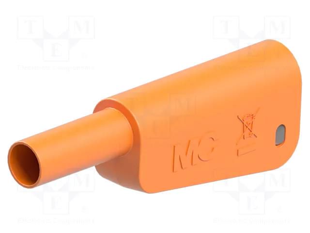 Connector: 4mm banana; 19A; 1kV; orange; 1mm2; gold-plated STÄUBLI SLM-4A-39-30