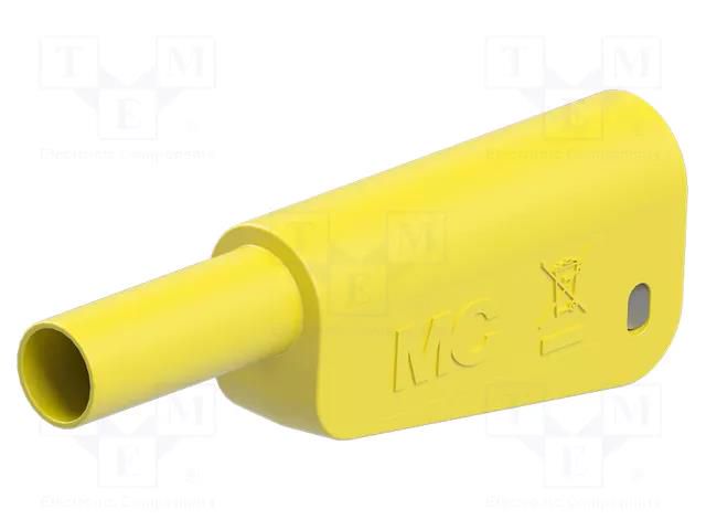 Connector: 4mm banana; 32A; 1kV; yellow; nickel plated STÄUBLI SLM-4N-46-24