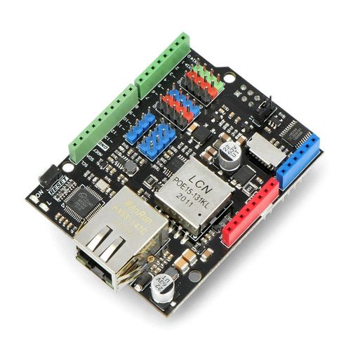 Ethernet and PoE Shield - W5500 - Ethernet and PoE Shield for Arduino - DFRobot DFR0850 DFR-20069 6959420920112