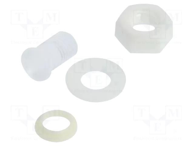 Fiber for LED; Ø5mm; L: 6.4mm; round; Front: convex; IP67 BIVAR PLTR5-250-PR2