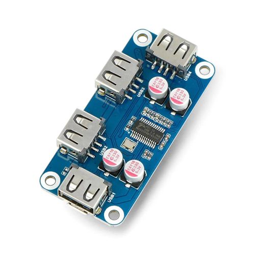 USB Hub Hat (B) - 4-port hub - overlay for Raspberry Pi 4B/3B+/3B/Zero - Waveshare 20317 WSR-20082 5904422380052