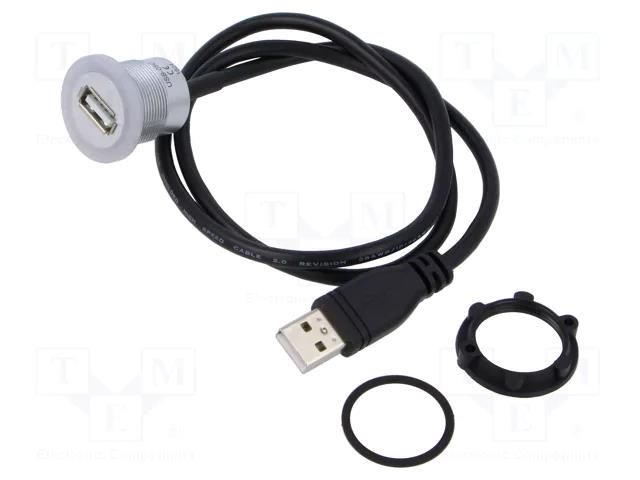 Adapter cable; USB A socket,USB A plug; USB 2.0; Len: 0.6m ONPOW USB-05C