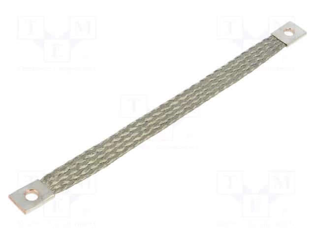 Braids; earthing tape; 10mm2; Ø1: 7mm; Ø2: 7mm; 75A; L: 200mm; KT CONNECT KT-010-200-0707-D