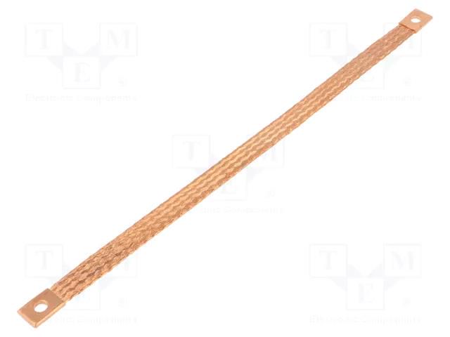 Braids; earthing tape; 10mm2; Ø1: 7mm; Ø2: 7mm; 75A; L: 300mm; ST CONNECT ST-010-300-0707-D