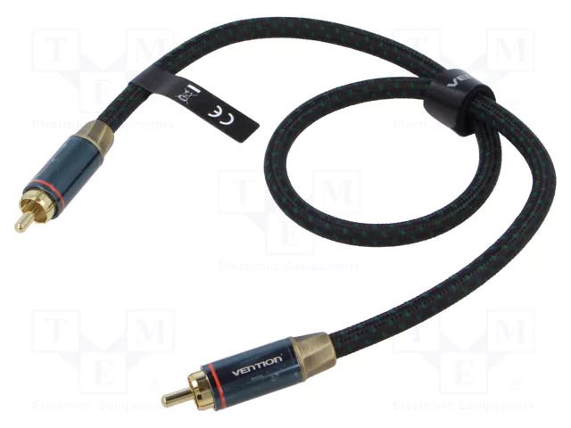 Cable; RCA plug,both sides; 0.5m; Plating: gold-plated; black VENTION BCTGD