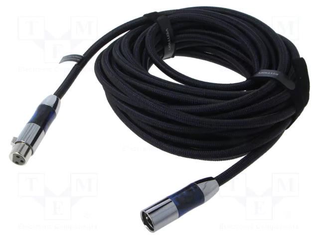 Cable; XLR male 3pin,XLR female 3pin; 10m; black; textile VENTION BLALL