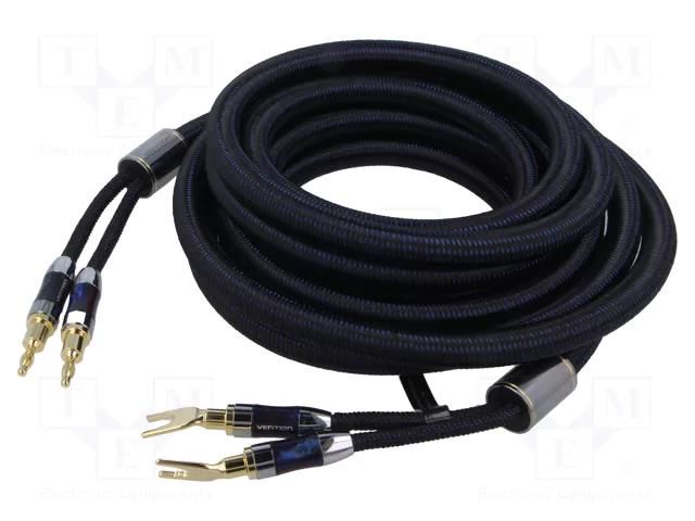 Cable; banana plug x2,fork terminal 2x; 3m; Plating: gold-plated VENTION BLCLI