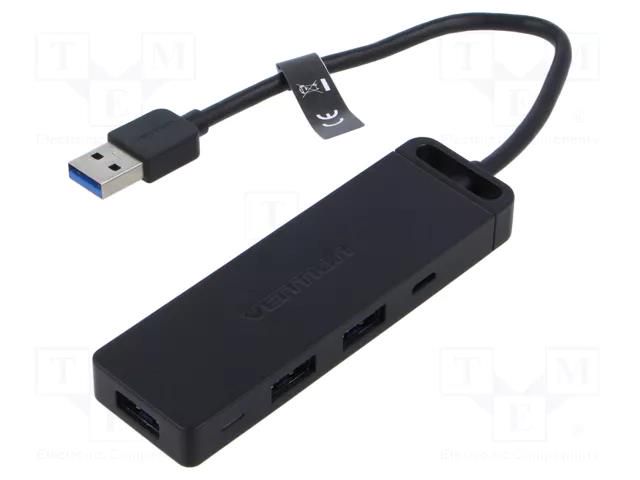 Hub USB; OTG,USB 3.0; LED status indicator; black; 0.15m; ABS VENTION CHVBB