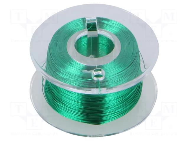 Silver plated copper wires; 0.1mm; green; Cu,silver plated; 100m DONAU ELEKTRONIK D-LD10-4