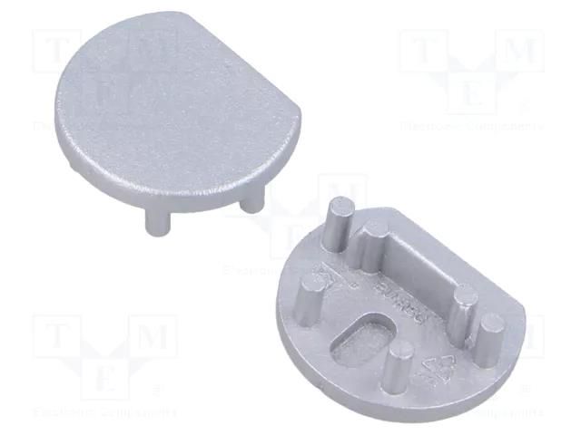 Cap for LED profiles; silver; 20pcs; ABS; PEN12 TOPMET TOP.F7009940