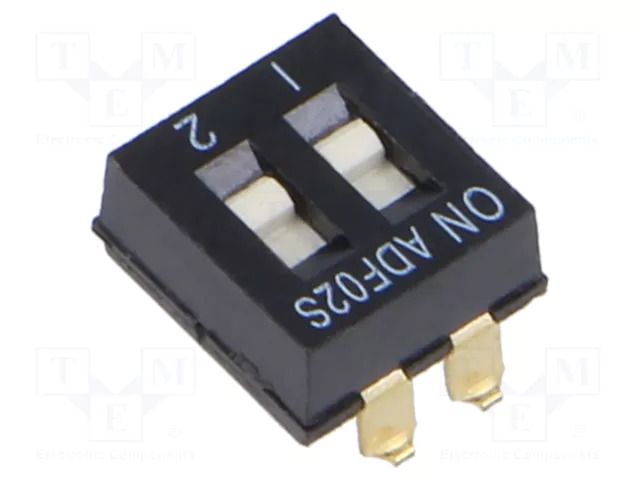 Switch: DIP-SWITCH; Poles number: 2; OFF-ON; -0.025A/24VDC; Pos: 2 TE Connectivity 1825059-1